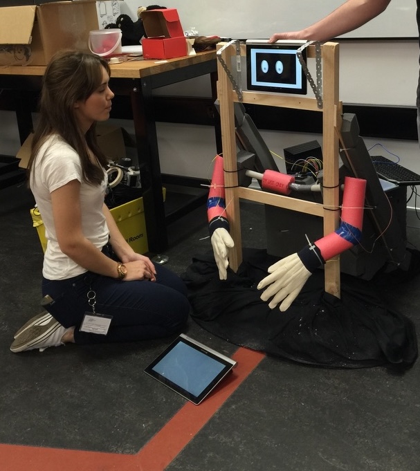Kristyn in the engineering school during her PhD.